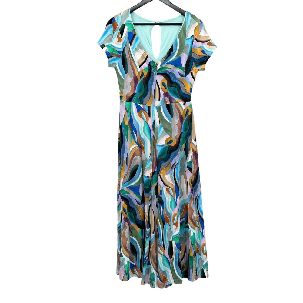 Soft Surroundings Multicolor Abstract Print Jumpsuit